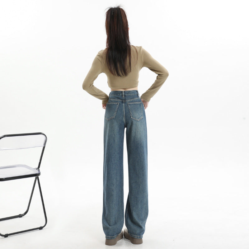High Waisted Straight Leg Jeans