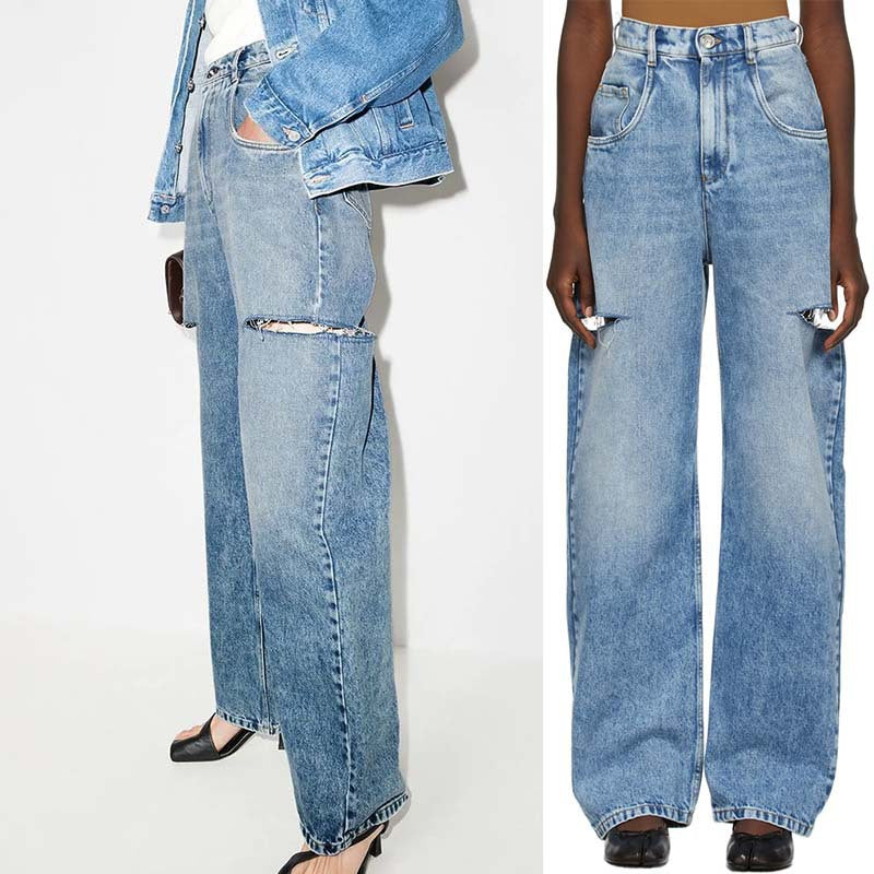 High Waist Hunter Ripped Baggy Mom Jeans