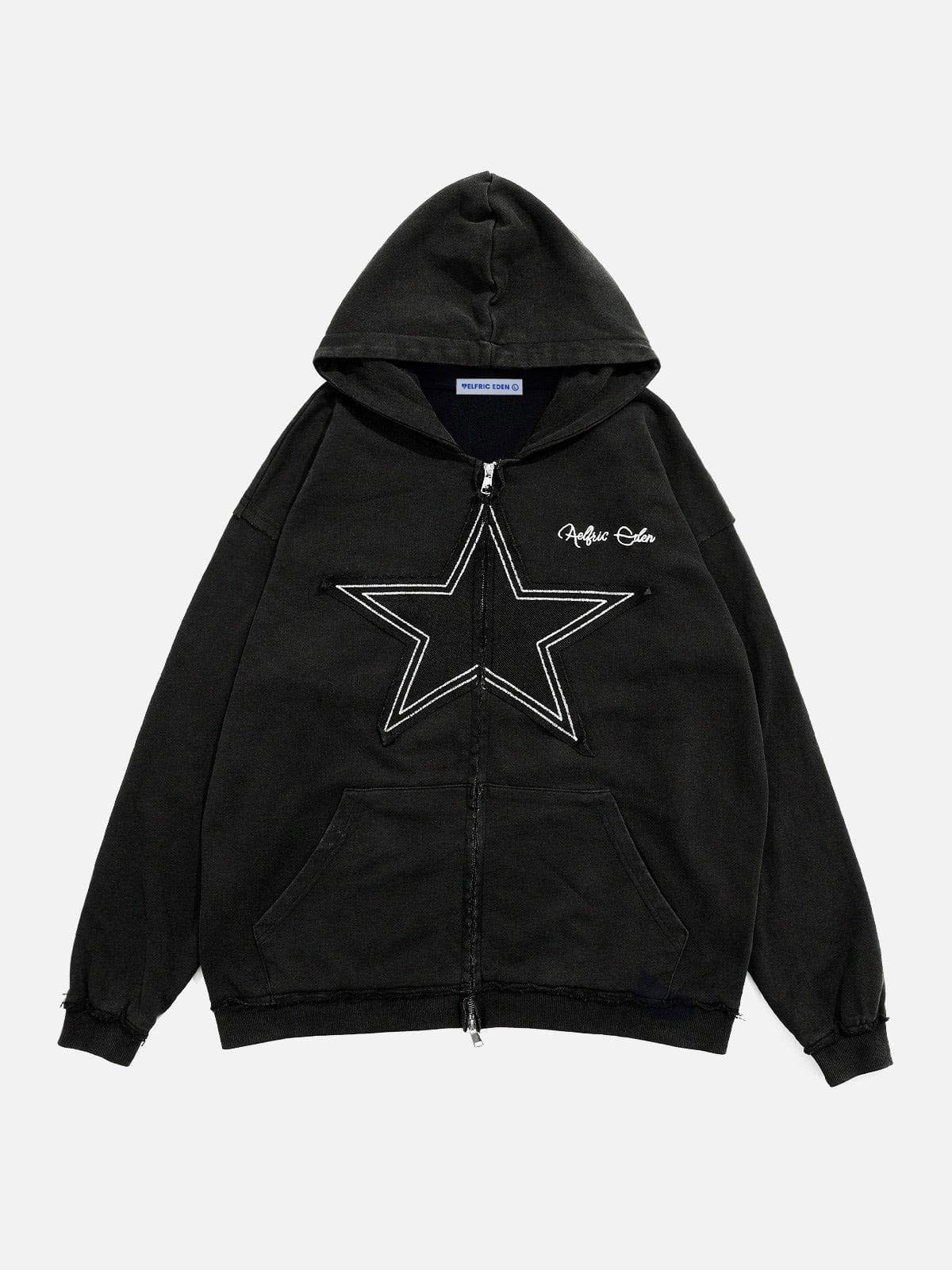 Star Washed Zip-up Hoodie