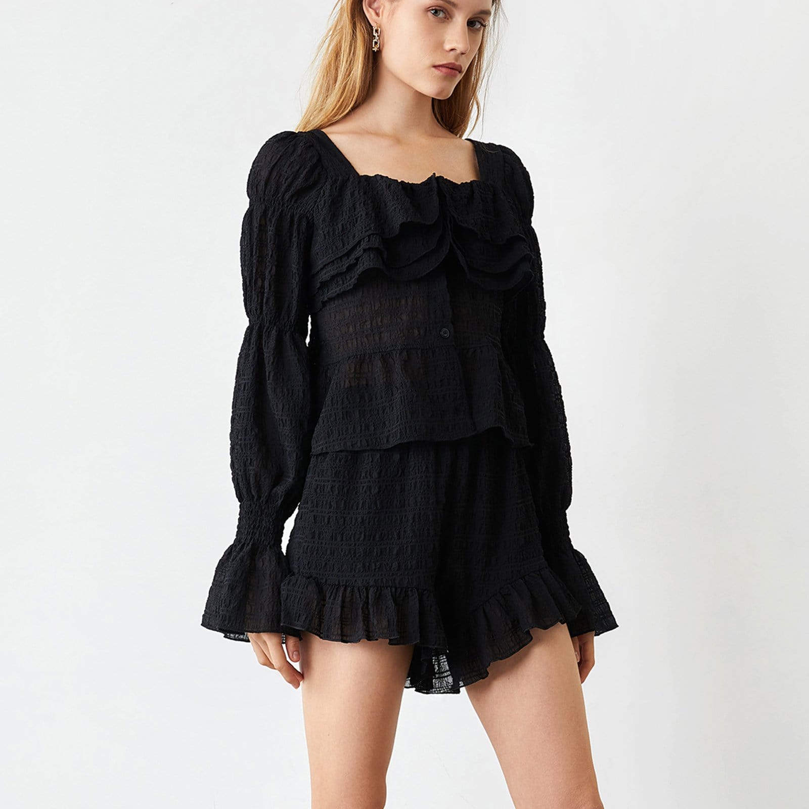 Kyra Black Crop Blouse