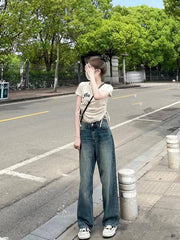 High Waisted Straight Leg Jeans