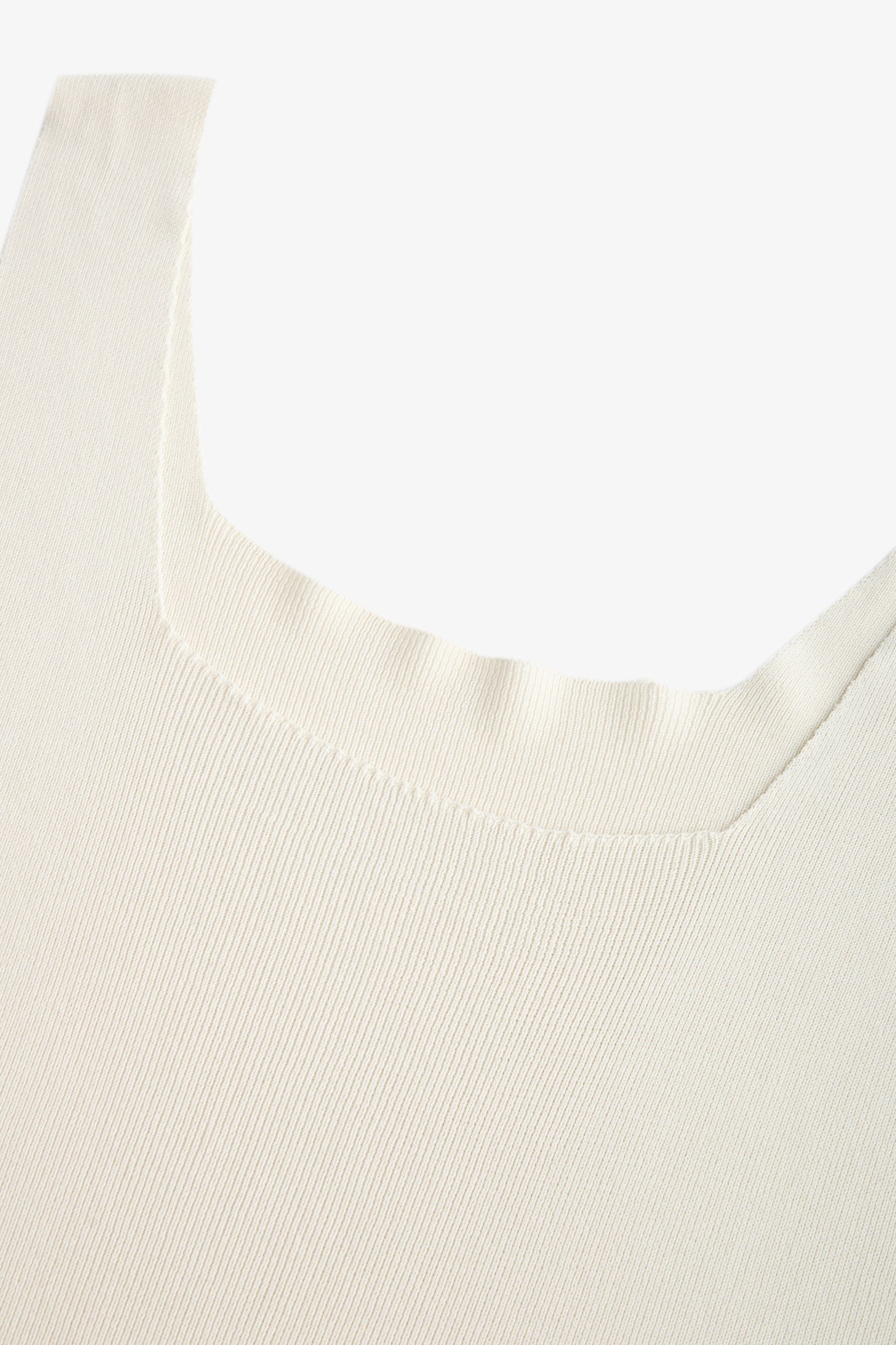 Old Lace Square Neck Soft Rib Knitted Tank Top