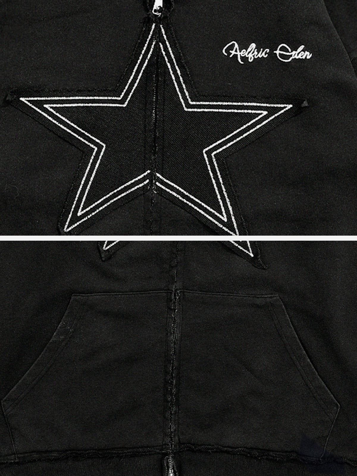 Star Washed Zip-up Hoodie