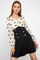 Rileigh Black A-Line Mini Dress