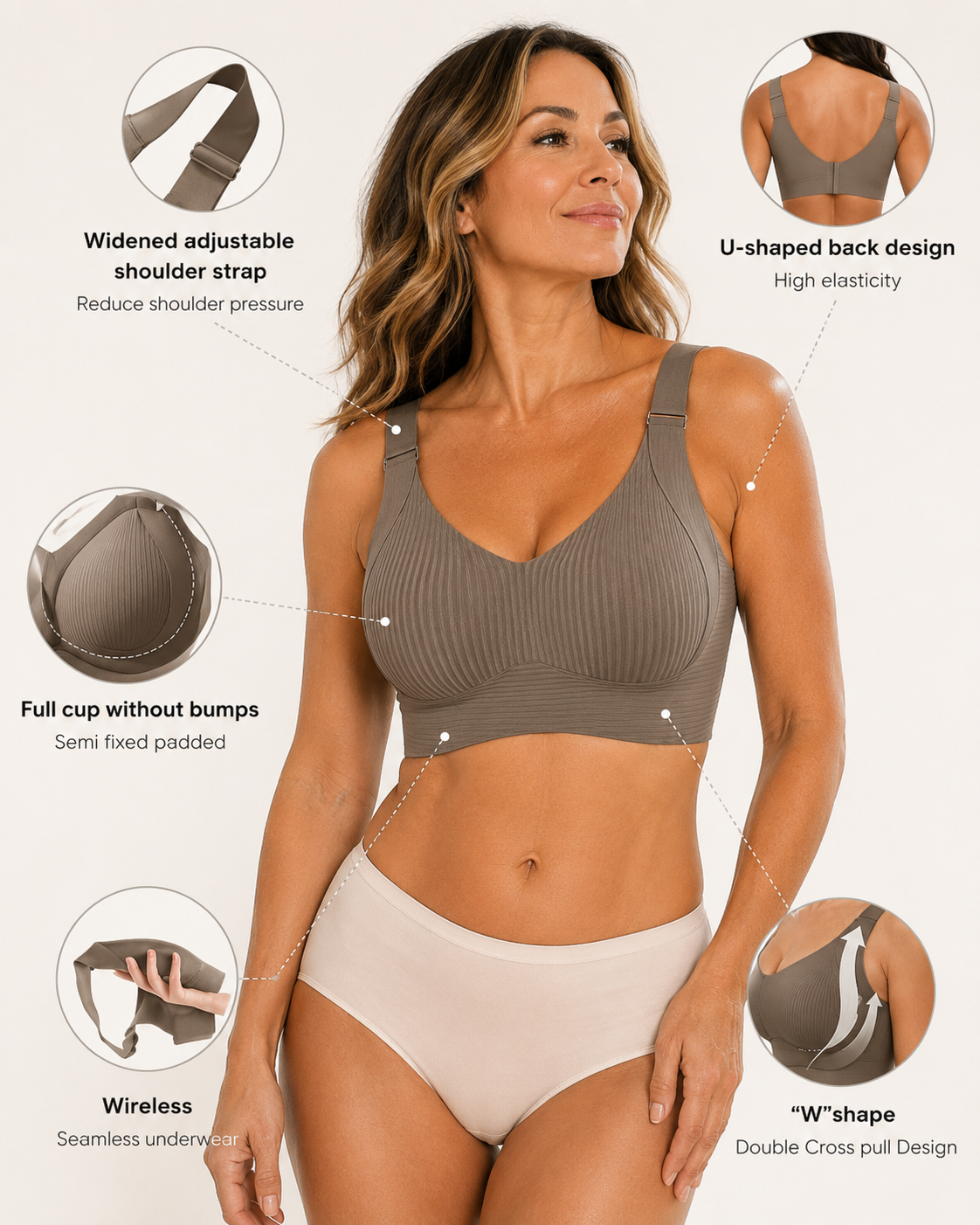 Seamless Comfort Adjustable Wireless Bra