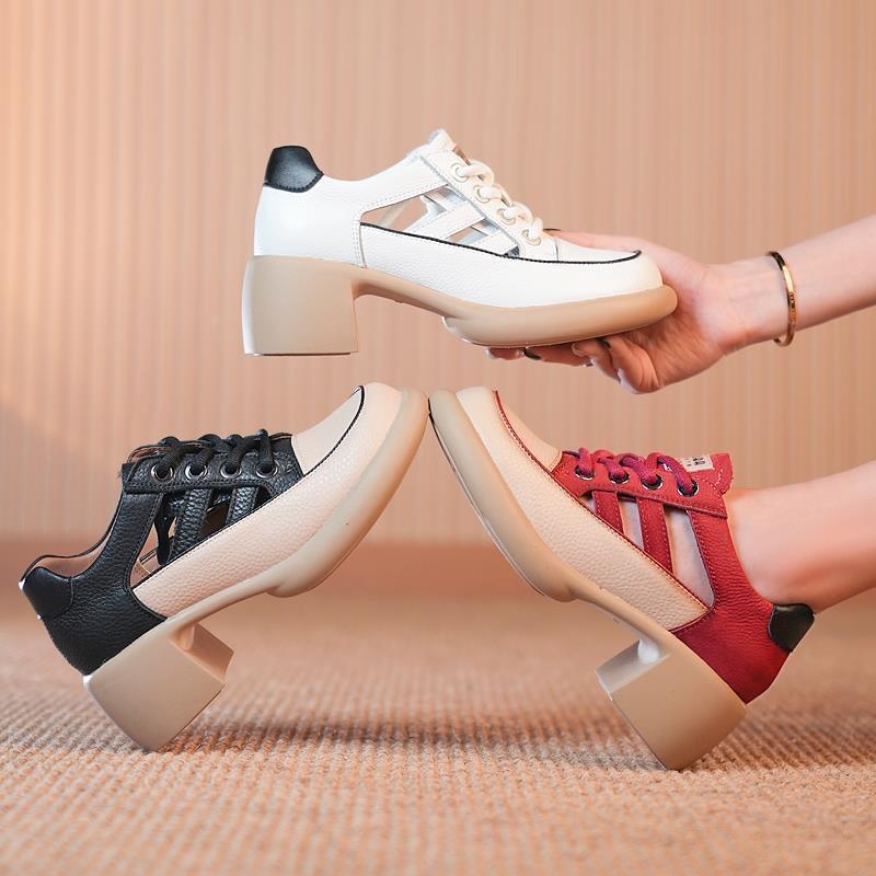 Ladies new summer hollow high heel sandals