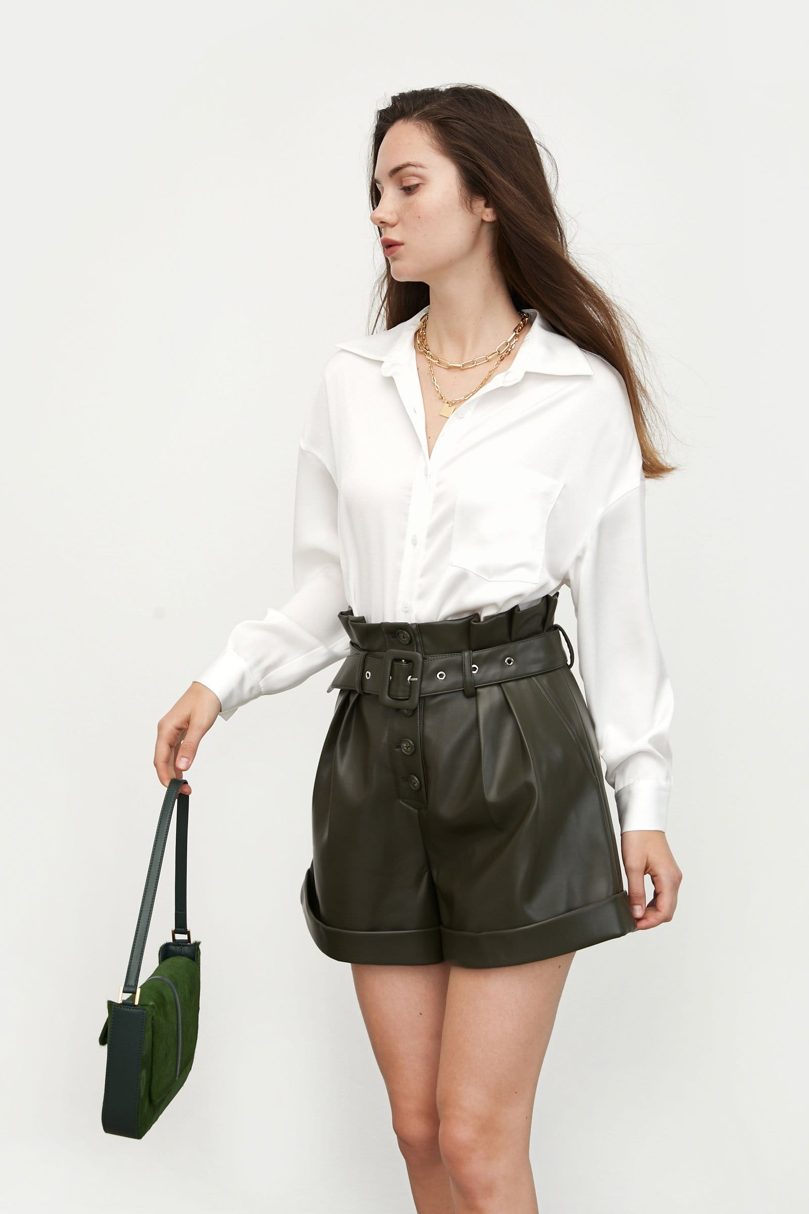 Silky White Button-Up Blouse