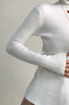 White Slim Fit Turtleneck Sweater