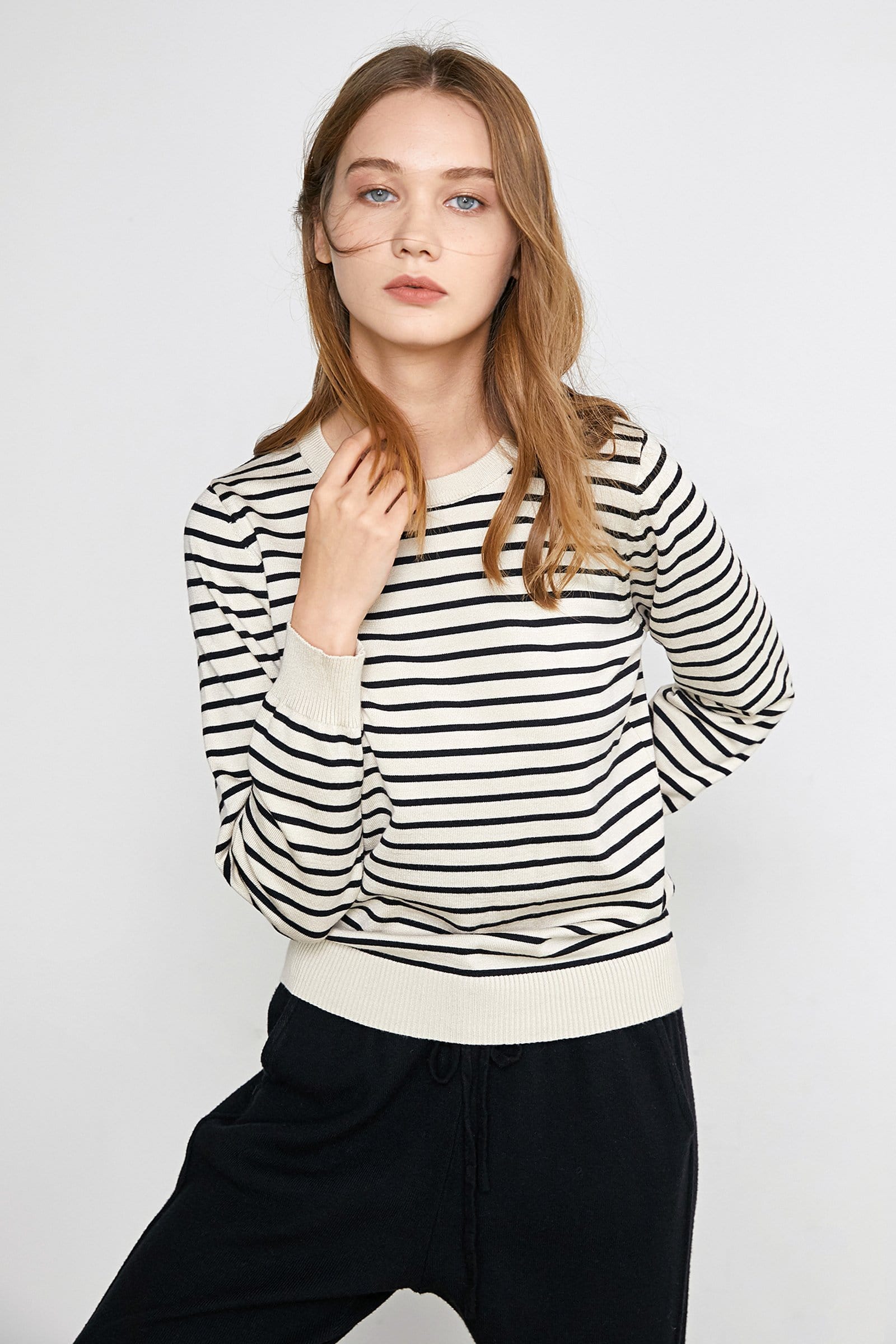 Virgil Ivory Striped Sweater