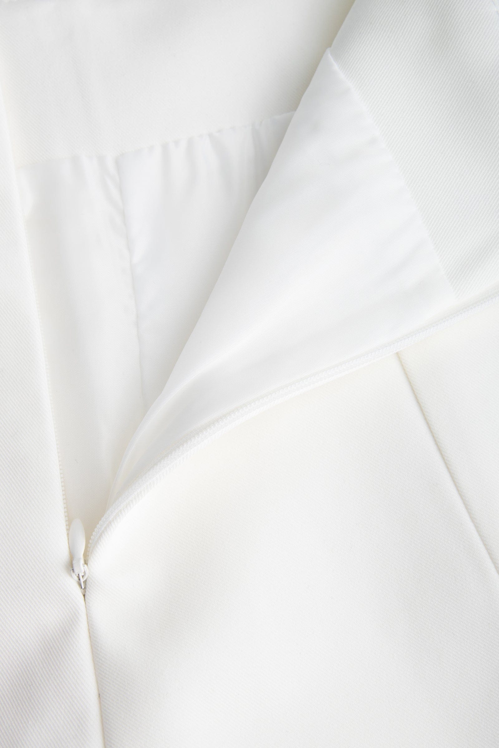 White A-Line Seam-Detail Shorts