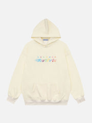 Star Embroidery Graffiti Hoodie