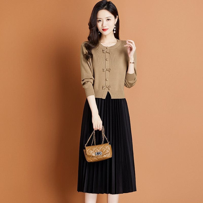 Knit Dress Two-Piece Set | Coordinated Style & Versatile Wear