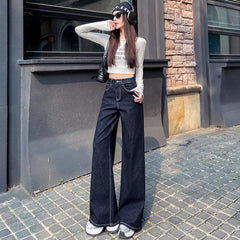 High-Waist Wide Leg Denim Jeans for Women