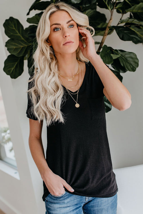 Basics Essential Pure Color V-neck Tee - 3 Colors