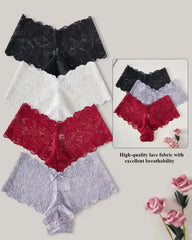 European And American Style Lace Women's Low-Lise Seamless Cut-Out Briefs