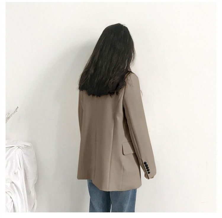 Milky White Korean Version of Casual Versatile High-end Thin Suit