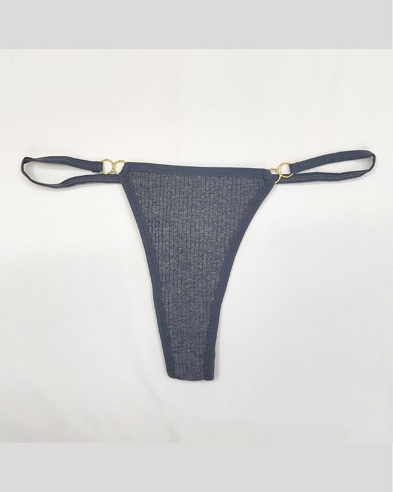 Cotton Threaded T-Pants Women's Low Waist Hip Lifting Fitness High Fork Fashionable Thong
