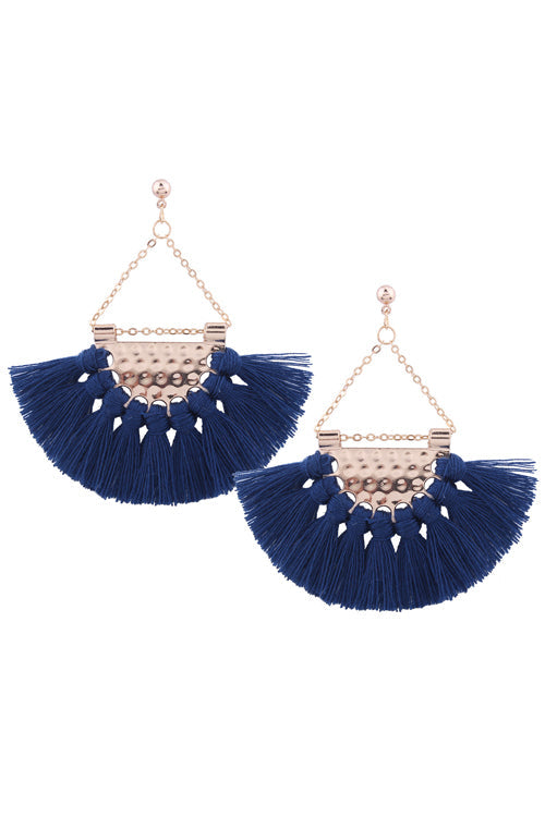 Metallic Tassel Sector Earrings