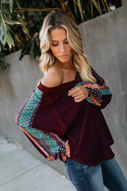 Hidden Garden Boho Chiffon Sleeve Blouse