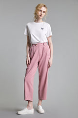 Pink High Rise Tapered Baggy Jeans