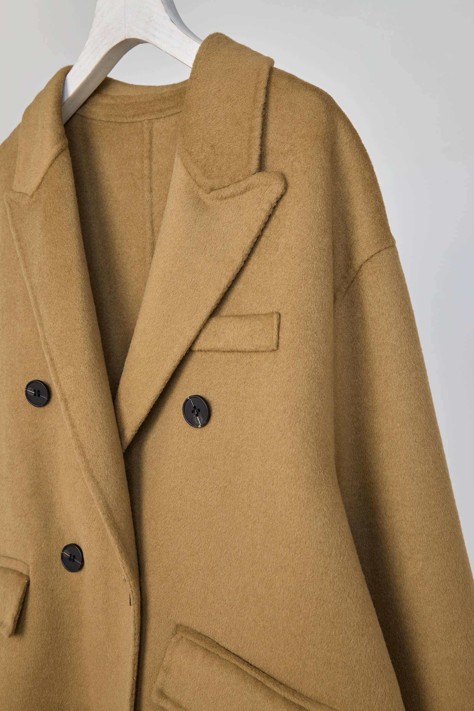 Peru Premium Wool Double-Breasted Longline Coat