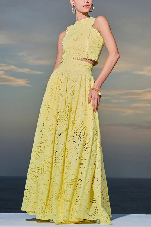 Modern Romantic Crochet Maxi Dress Suit - 5 Colors