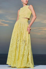 Modern Romantic Crochet Maxi Dress Suit - 5 Colors