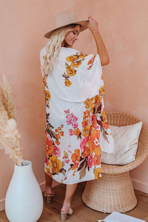Morning Sunshine Beach Floral Printed Kimono - 3 Colors