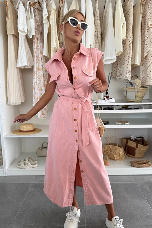 Own The Trend Denim Sleeveless Midi Dress - 3 Colors