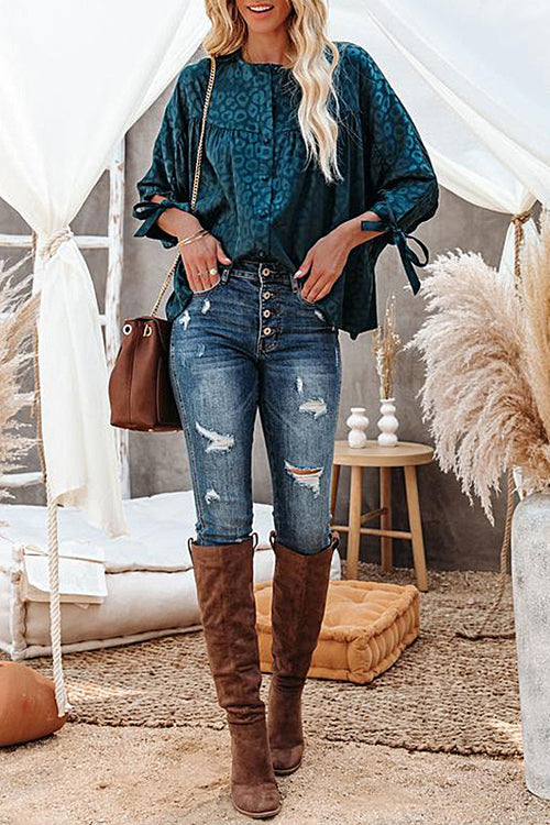 Lovely New Day Print Babydoll Button Up Top - 4 Colors