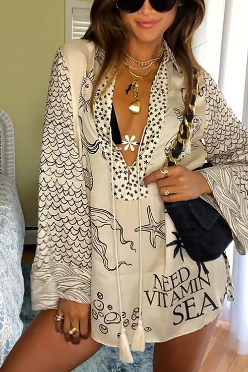 Summer Escapades Print Long Sleeve Set - 5 Colors