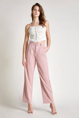 Ivory Padded Floral Lace Cami Top