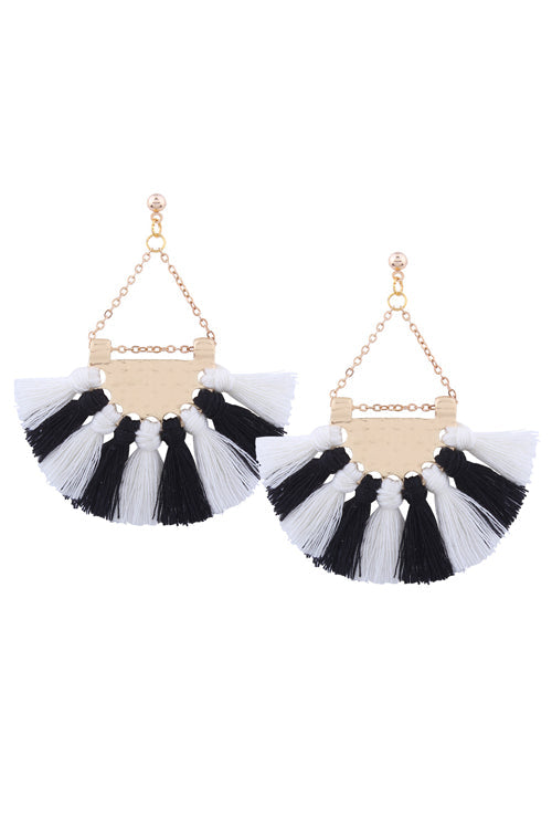 Metallic Tassel Sector Earrings