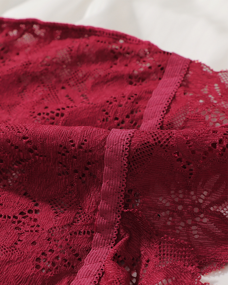 Floral Lace Push-Up Camisole Lingerie Set