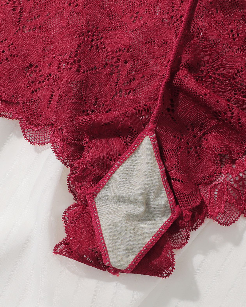 Floral Lace Push-Up Camisole Lingerie Set