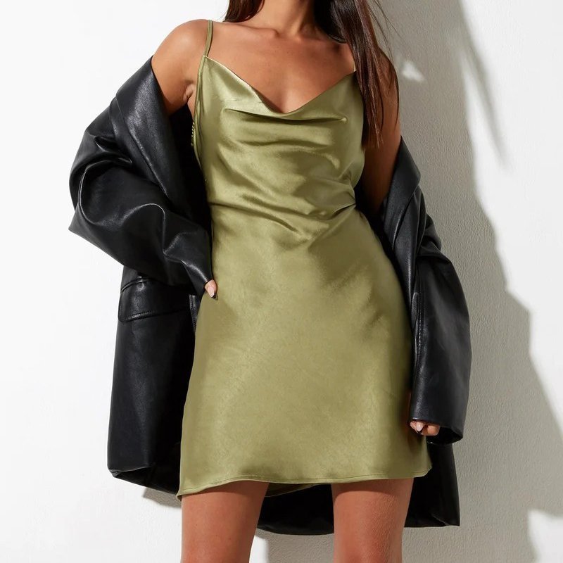 satin slip dress