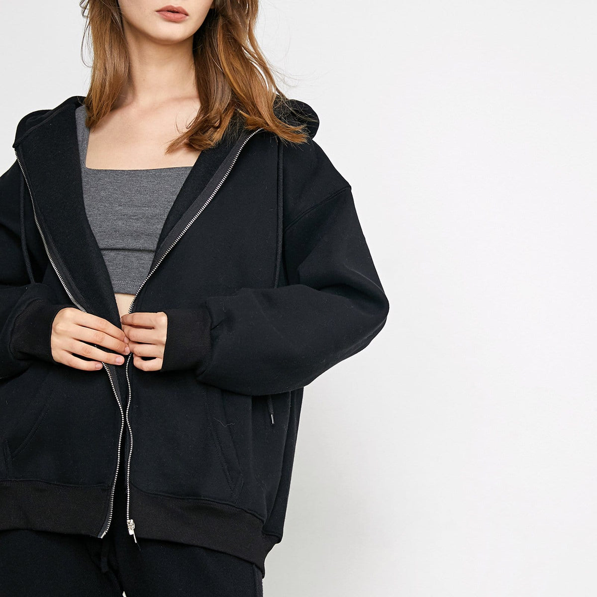 Hendrik Black Zip Up Hoodie