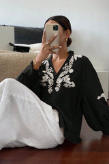 Everyday Luck Floral Embroidered Cotton Top - 5 Colors