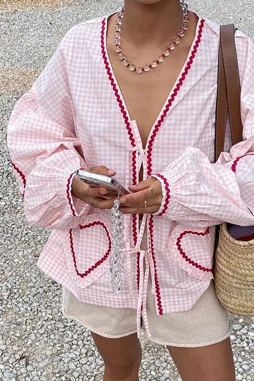 Perfectly You Tie-Front Gingham Top - 10 Colors