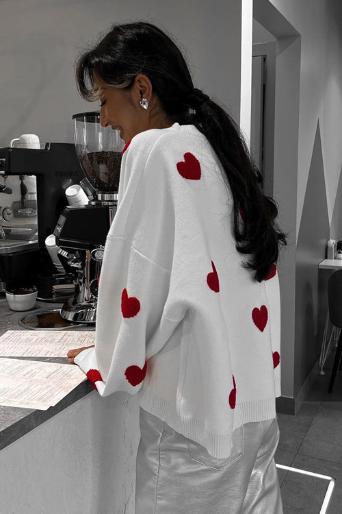 Warmly Adorable Heart Oversized Knit Top - 7 Colors