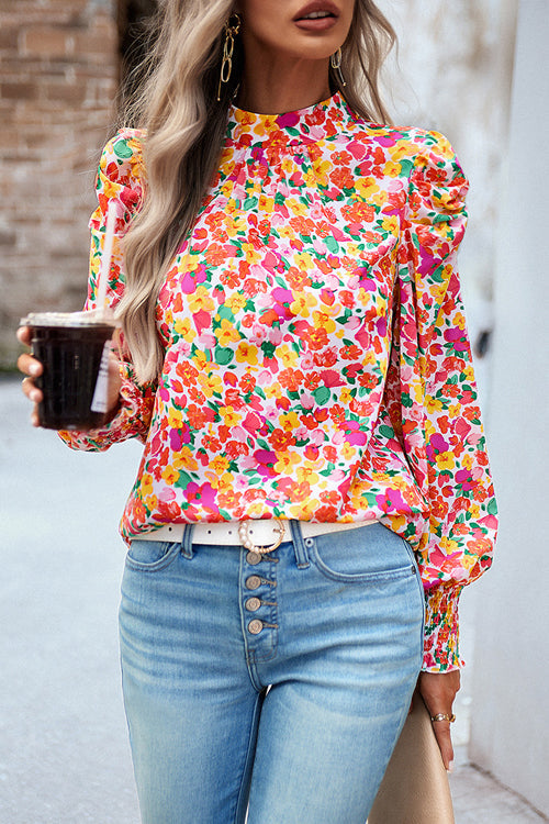 Certain Love Print Statement Sleeve Smocked Top - 5 Colors