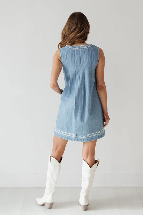 Summer Cutie Lace Pocket Denim Mini Dress - 6 Colors