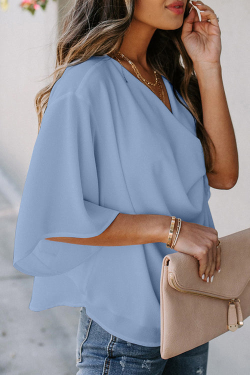 Lift My Spirits V-Neckline Short Sleeve Top - 3 Colors