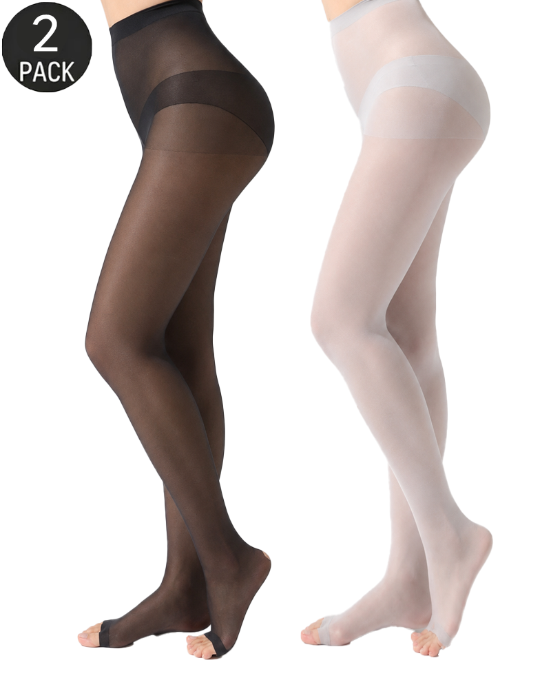 Ultra-Thin Open-Toe Sheer Pantyhose