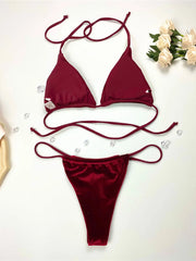 12 Colors Halter Bikini Two-pieces Bikini Set