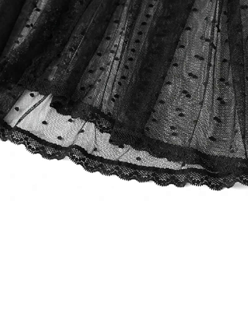 Women's Sheer Mesh Hollow Spaghetti Strap Nightgown