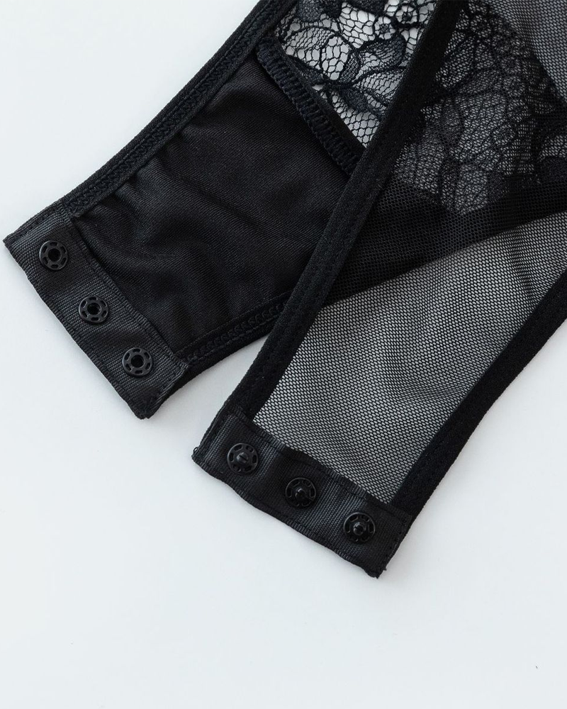 Leopard Print Lace Patchwork Push-Up Shaping Bodysuit
