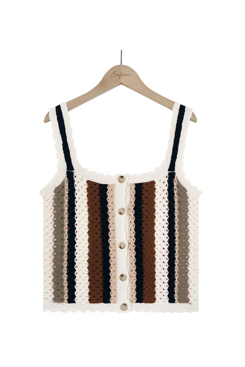 Waiting For Love Colorful Stripe Crochet Knit Top - 4 Colors