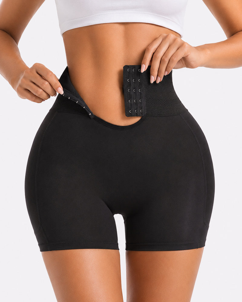 High Waist Tummy Control Hook-eye Hip-enhancing Shaping Shorts