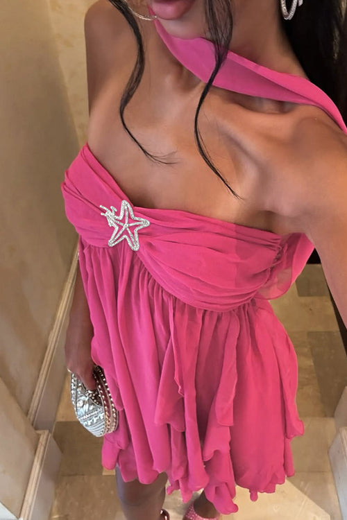 Vaivah Halter Neck Print Mini Dress - 8 Colors